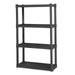 4 Shelf Unit Heavy Duty and Easy to Assemble Plastic Storage Unit Organize Bins in the Garage Basement Attic Mudroom Gray