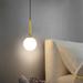 Modern 1-Light Pendant Light with Globe Glass Shade White and Gold Single Pendant Lighting for Dining Room Living Room Bedroom