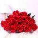 WANYR Gift 15 Pcs Rose Artificial Flowers With Long Stem Realistic Silk Roses Real Plastic Bouquet Of Roses For Home Bridal Wedding Party Table Centerpieces Decorations Hot