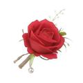 Thinsont Elegant Handcrafted Wedding Corsages Eye-Catching Detail Groomsmen Wedding Roses White Rose Corsage red
