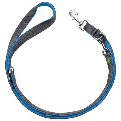 Hunter - Verstellbare Führleine Maldon - Hundeleine Gr Länge max. 200 cm - Breite 1,5 cm blau/grau