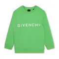 Givenchy , Green Cotton Sweater with Logo Print ,Green unisex, Sizes: 14 Y, 12 Y, 10 Y, 4 Y, 6 Y, 8 Y