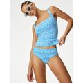 M&S Womens Tummy Control Printed Padded Tankini Top - 20 - Bright Blue Mix, Bright Blue Mix,Ivory Mix