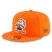 Men's New Era Orange Cleveland Browns Omaha Brownie The Elf Throwback 59FIFTY Fitted Hat