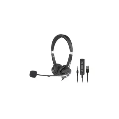 Hamlet HHEADM-UJS Kopfhörer & Headset Kabelgebunden Kopfband Büro/Callcenter USB Typ-A Schwarz