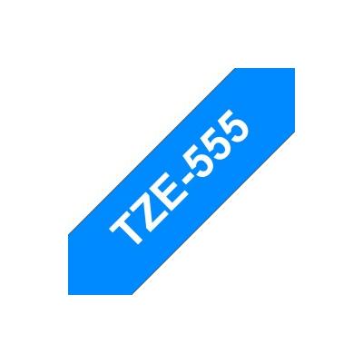 Brother TZE-555 Etiketten erstellendes Band Weiss auf Blau
