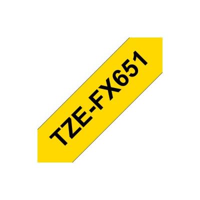 Brother TZE-FX651 Etiketten erstellendes Band Schwarz auf gelb TZ