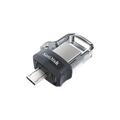 SanDisk Ultra Dual m3.0 USB-Stick 128 GB USB Type-A / Micro-USB 3.2 Gen 1 (3.1 1) Schwarz, Silber, Transparent