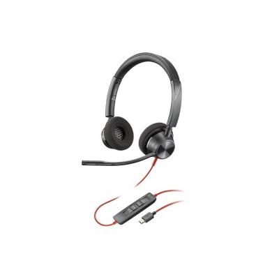 POLY Cuffie stereo Blackwire 3320 con connettore USB-C, certificate per Microsoft Teams + adattatore USB-C/A