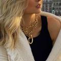 Fashionable Personalized MultiLayer Aluminum Chain ORing Clasp Metallic Necklace For Women