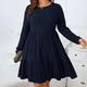 Plus Size Womens Cable Knit Knee Length Dress