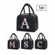 PC Insulated Bag Insulated Lunch Bag Boys And Girls School Cooler Handbag Lunch Box Ice Bag Picnic Food Handbag Floral Letter Pattern Lunch Box Canvas