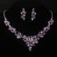 HighEnd Bridal Jewelry Wedding Necklace Blue Purple Red Crystal Jewelry Set Perfect For Christmas Stage Performance Evening Party Dress Accessories