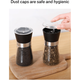 Salt And Pepper Grinder SetManual Kitchen Grinder Glass And Stainless Steel Spice Grinder Adjustable Coarseness Easy To Use And Fill Large Capacity