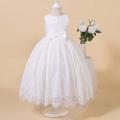 Young Girls Romantic Elegant Irregular Lace Dress Flower Girl Dress Tulle Dress For Host Party Birthday Party