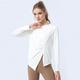 Womens Quick Dry Irregular Fitness Yoga Long Sleeve TShirt Breathable Sportswear