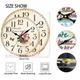 pc Vintage d Wooden Round Wall Clock Battery Powered Quartz Silent Desk Clock For Home Office School Autumn Household Decoration