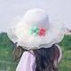 pc Girls White Mesh Sun Hat With Floral Embroidery Lace Edge Beach Hat Sun Hat Straw Hat