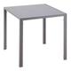 HOMCOM Modern Square Dining Table For People With Glass Top Metal Legs For Dining Room Living Room Grey