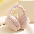 pc Ladies Foldable Plush Ear Muffs In Solid Color Fashionable And Versatile With Warm Keeping