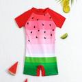 Baby Girl Watermelon Print Short Sleeve One Piece Swimsuit