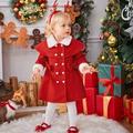 Baby Girl Double Breasted Borg Collar Double Breasted Bow Front Coat