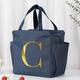 Portable Insulated Lunch Bag Durable Waterproof Office Thermal Box Custom Name Letter Print Lunch Box Cooler Organizer Food Pouch For Picnic Lunch Bag