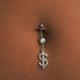 pc Luscious Sexy Belly Navel Ring With Metal Dollar Sign Full Diamond