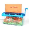 Hand Shredder A Paper Blue Shredder ManualPortable Paper Documents Cutting ToolMini Desktop Stationery Home Office