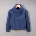 Young Boy Cable Knit Overlap Neck Sweater