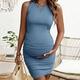 Maternity Summer Vacation Sleeveless Bodycon Short Dress