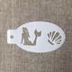 pc White Plastic X Inches Mermaid Seashell Design Face Painting Stencil