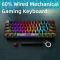 HXSJ Mechanical Gaming Keyboard Blue Switch And Color Backlight Small Compact key Portable Gaming Keyboard For Gamers BlackRed Blue Switches