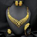 A Set Of Pieces Dubai Rhinestone Necklaces GoldPlated Jewelry Set Equipped With Long Necklace Pendants Earrings Bracelets Dubai Ring Alloy Jewelry