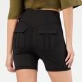 Womens Flap Pocket Elastic Waist Stretch Fit Shorts