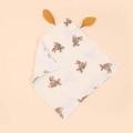 pc Baby Rabbit Ear Comfort Towel Blanket Printed Double Layer Drool Bib Handkerchief