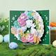 pc Easter Pop Up Card With Envelope Easter Eggs Bunny Greeting Card Flower Bouquet Spring Greeting Card For Friends Family Kids