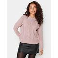 M&Co Pale Pink Cable Jumper, Pink, Size 14-16, Women