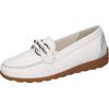 Mokassin WALDLÄUFER "H-LUCY", Damen, Gr. 6,5, weiß, Glattleder, sportlich, Schuhe, Slipper, Komfortschuh, Freizeitschuh in Komfortweite H = sehr weit