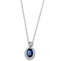 Kette mit Anhänger FIRETTI "Schmuck Geschenk Silber 925 Halsschmuck Halskette Ankerkette" Halsketten Gr. Silber 925 (Sterlingsilber), Länge: 45 cm, blau (silberfarben, blau, kristallweiß) Damen Ketten mit Anhänger