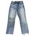 Levi's Jeans | Levi's Wedgie Straight Jeans Distressed Straight Leg Raw Hem Button Fly,27 | Color: Blue | Size: 27