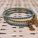 Coach Jewelry | Coach Gold And Turquoise Twisted Bangle Bracelets | Color: Blue/Gold | Size: Os