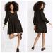 Madewell Dresses | Madewell Lucie V-Neck Smocked Mini Dress In Oval Dot Nd043 Size L Ruffle | Color: Black | Size: L