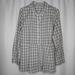 Anthropologie Tops | Anthropologie 11.1 Tylo Plaid Shirt Large Gray Button Collar Long Sleeve Pleated | Color: Gray/White | Size: L