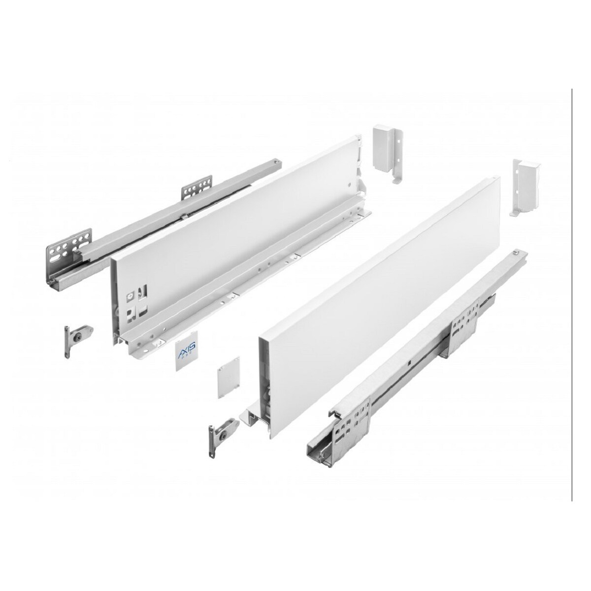 MS Beschläge Schubladensystem Weiß Unterflurführungen Soft Close Schubkasten-Set 300mm 120mm Image