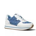 Michael Kors Shoes | New! Michael Kors Women's Mk Logo Monique Trainer Sneakers Denim Blue Size 7.5 | Color: Blue | Size: 7.5
