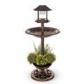 Petlicity Bird Bath & Feeder With Solar Power Light Garden Ornamental