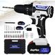 (Combi Drill with 2 Battery(White)) Cordless Drill Driver 21V Combi Power Drill Kit