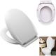 Toilet Seat Soft Close Oval Shape, White Oval Toilet Seat Top Fixing for Easy Clean and Install with Adjustable Hinges, O Shape