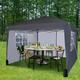 (Grey) Pop-up Gazebo Party Tent 3mx3m with 4 Sides & Weight Bags